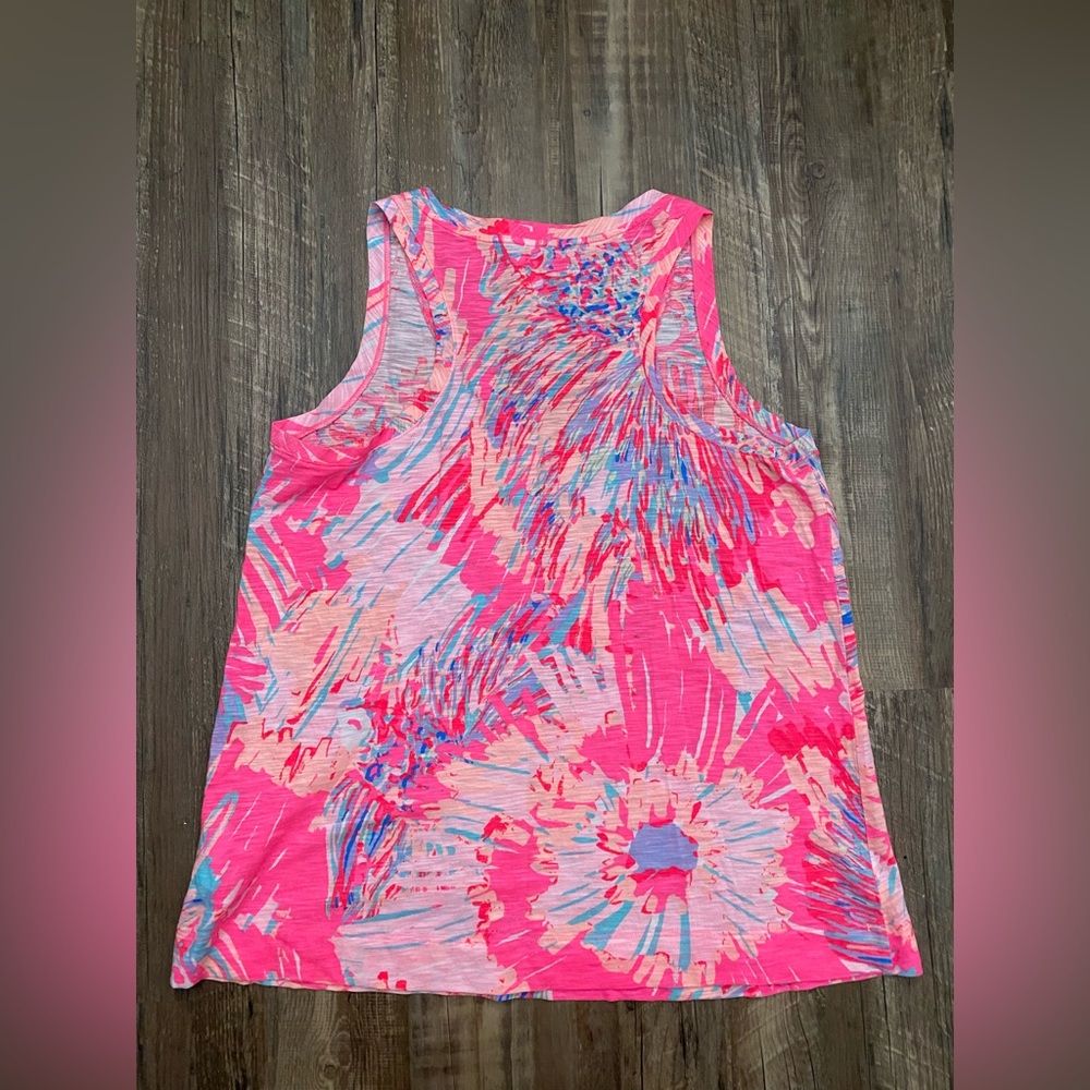 Lily Pulitzer Lightweight Bright Colored V-Neck Tank Top - Picture 2 of 4